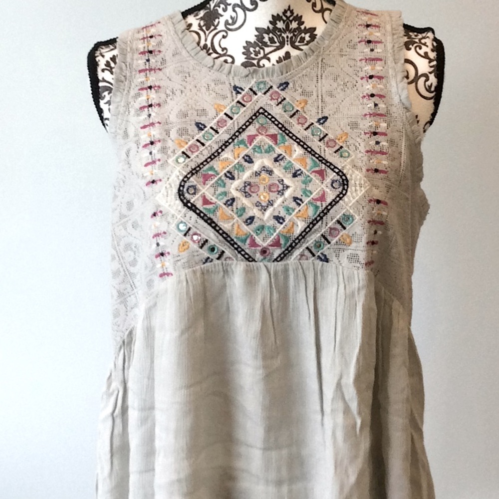 Aztec Print Sleeveless Top